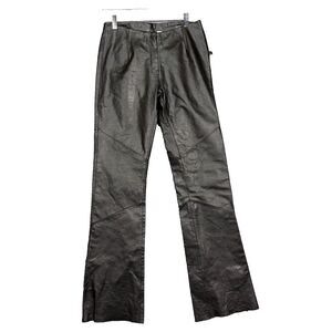 Wilsons‎ Leather Pants Womens 4 Black Maxima 28x34 Raw Hem Boot Cut 90s Y2K NWT